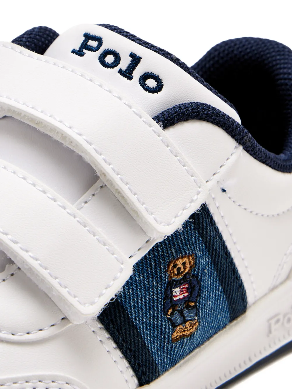 POLO RALPH LAUREN KIDS Sneakers met klittenband en logodetail Wit