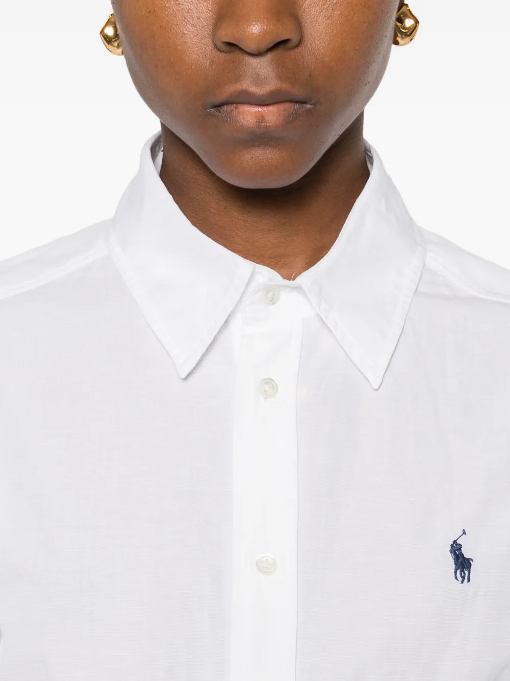 Polo Ralph Lauren Midi-jurk met gestrikte taille Wit