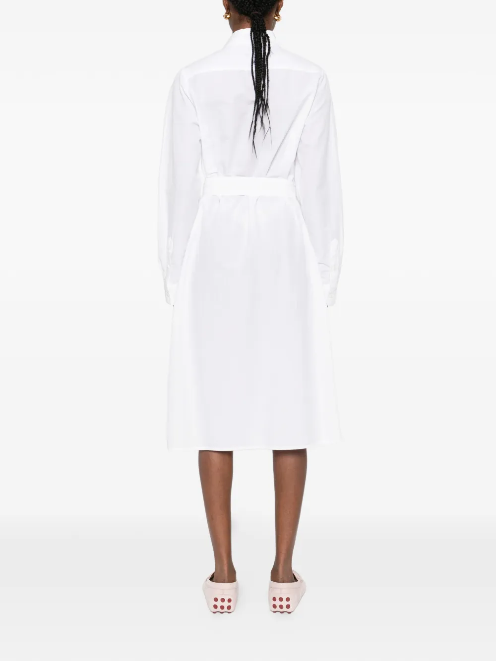 Polo Ralph Lauren Midi-jurk met gestrikte taille Wit