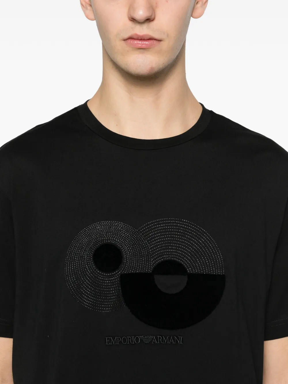 Emporio Armani T-shirt met geborduurd logo Zwart