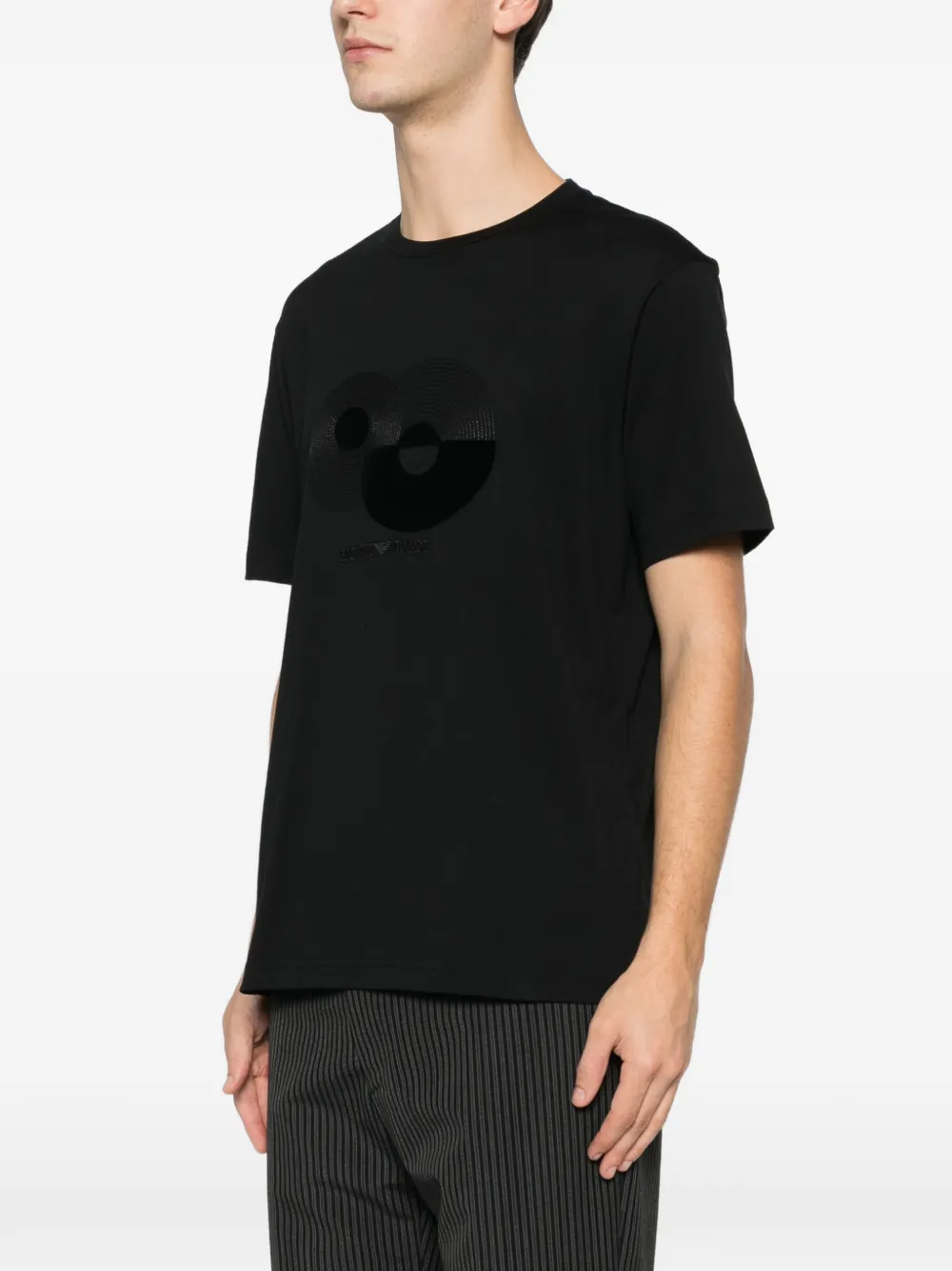 Emporio Armani T-shirt met geborduurd logo Zwart