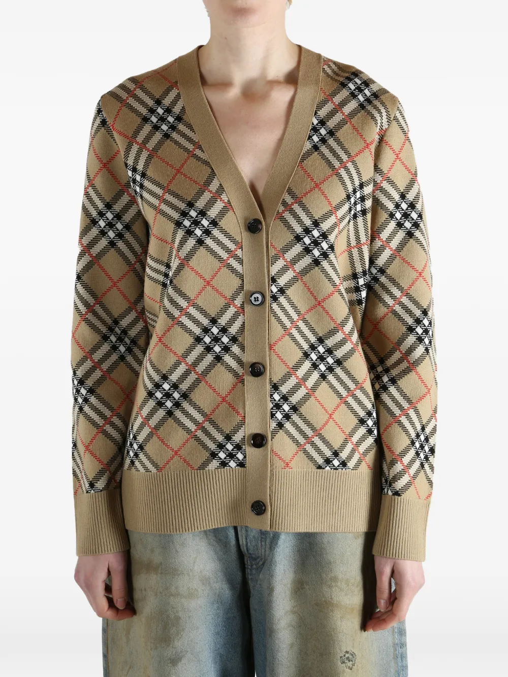  Burberry Check-pattern Cardigan - Neutrals 