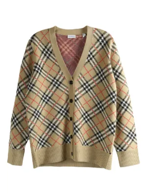 BURBERRYアイコンストライプ✳︎ウールカシミアブレンド✳︎カーディガン美品 BURBERRYアイコンストライプ✳︎ウールカシミアブレンド