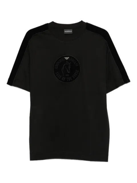 Emporio Armani velvet-panel T-shirt