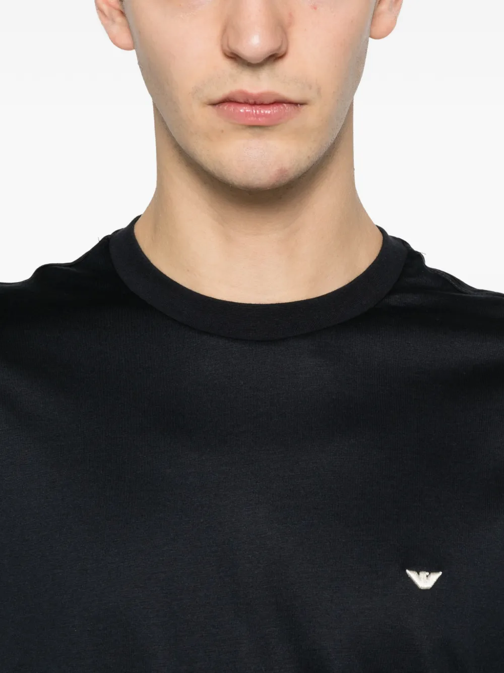 Emporio Armani T-shirt met logoprint met ronde hals Zwart