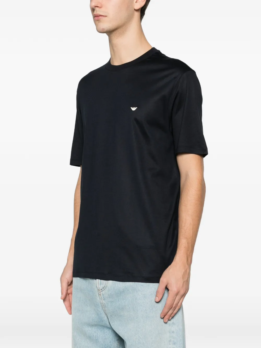 Emporio Armani T-shirt met logoprint met ronde hals Zwart