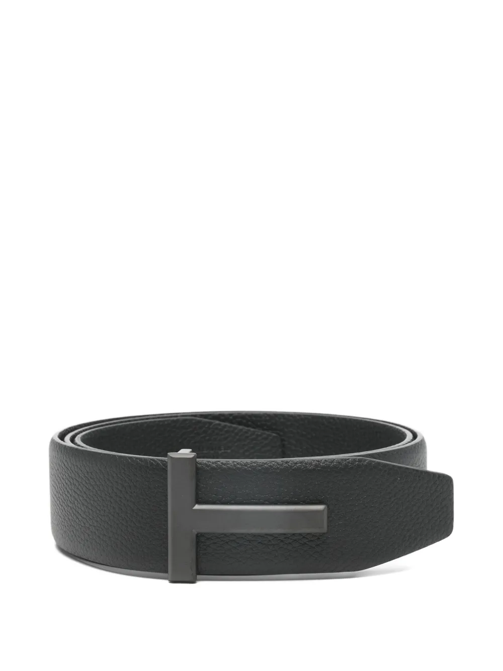 TOM FORD grained-leather logo-buckle belt - Nero