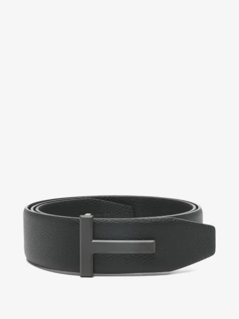 TOM FORD grained-leather logo-buckle belt