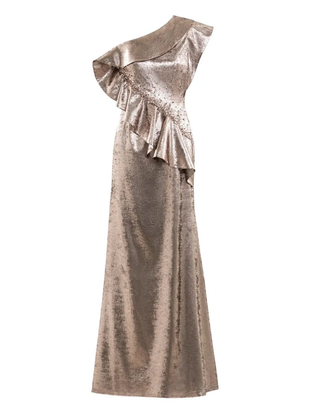 Saiid Kobeisy Einschultriges Maxikleid mit Verzierungen - Braun