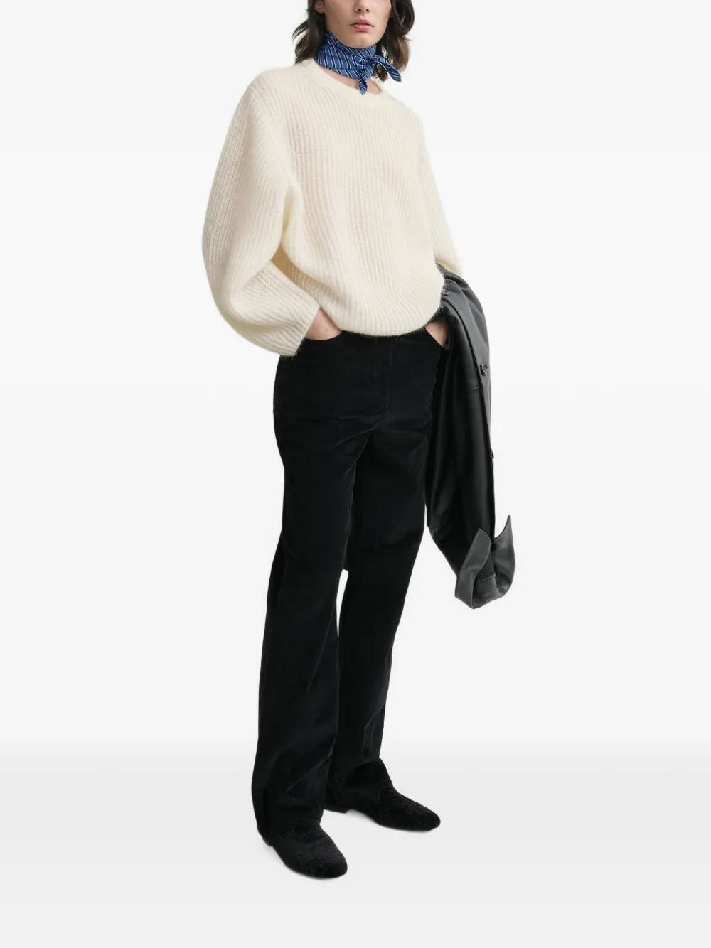 TOTEME Geribbelde sweater Beige