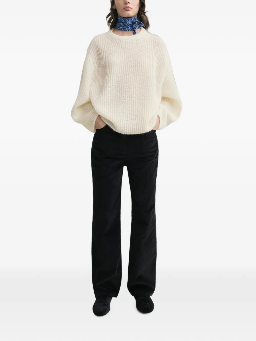 TOTEME Geribbelde sweater Beige
