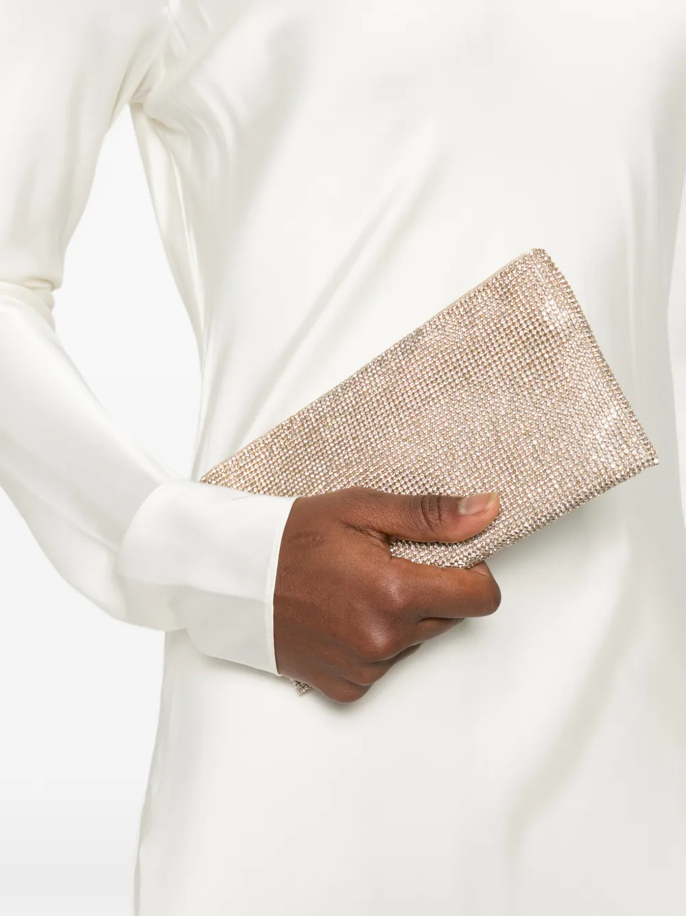 Benedetta Bruzziches Your Best Friend La Petite Embellished Chain Clutch Bag In Gold