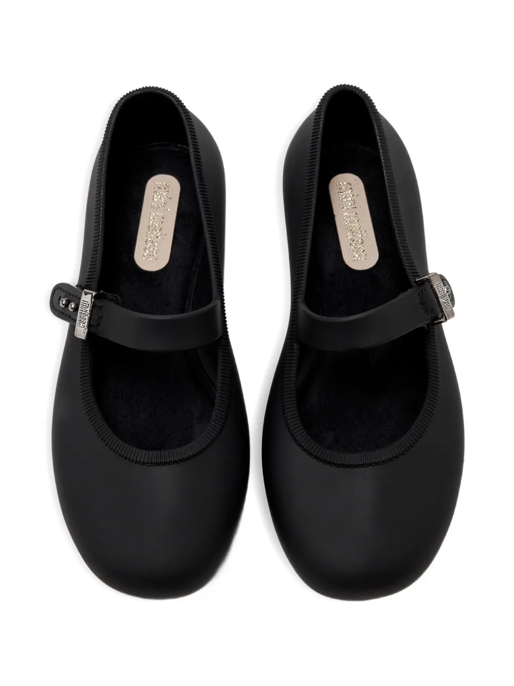Mini Melissa Ballerina's met klittenband en gesp Zwart