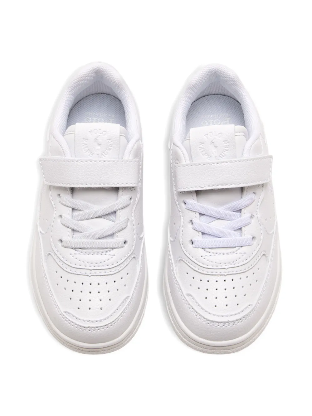 POLO RALPH LAUREN KIDS touch-strap lace-up sneakers Wit