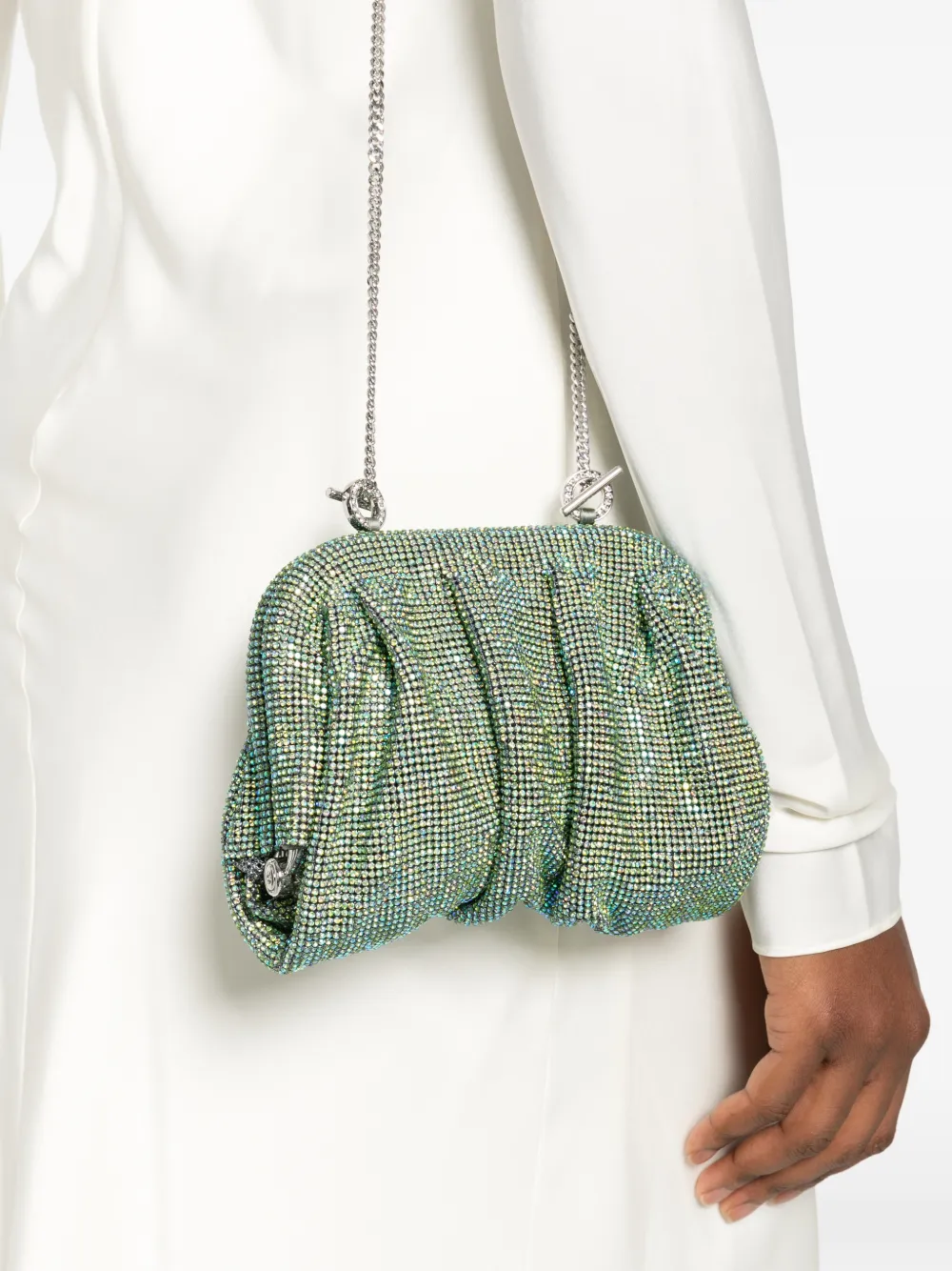 Benedetta Bruzziches Venus La Petite Embellished Clutch Bag In Green