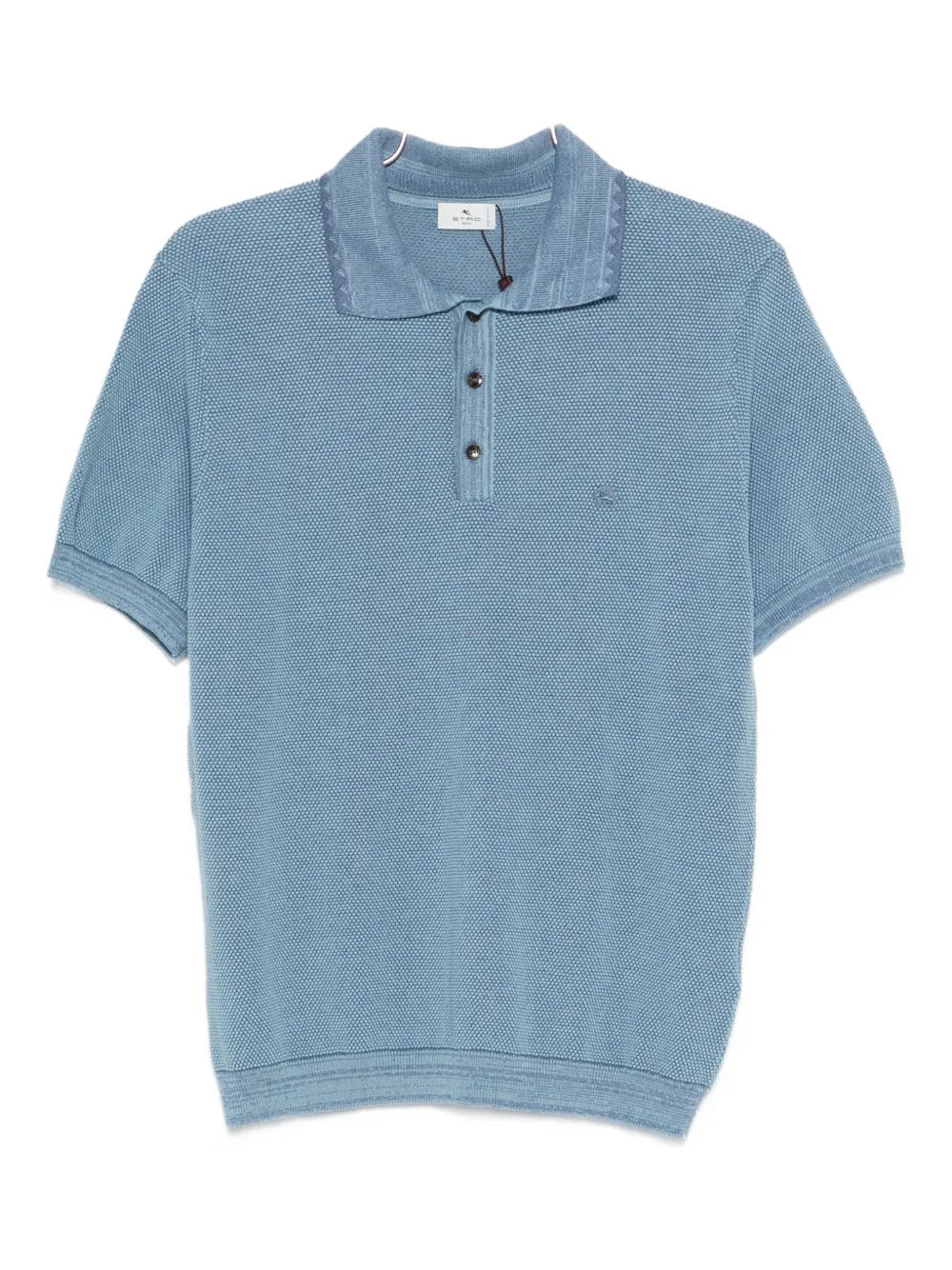 ETRO textured-knit polo shirt - Blu