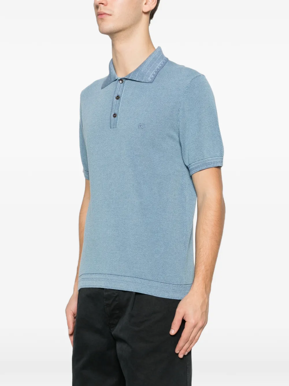 ETRO Poloshirt met textuur Blauw