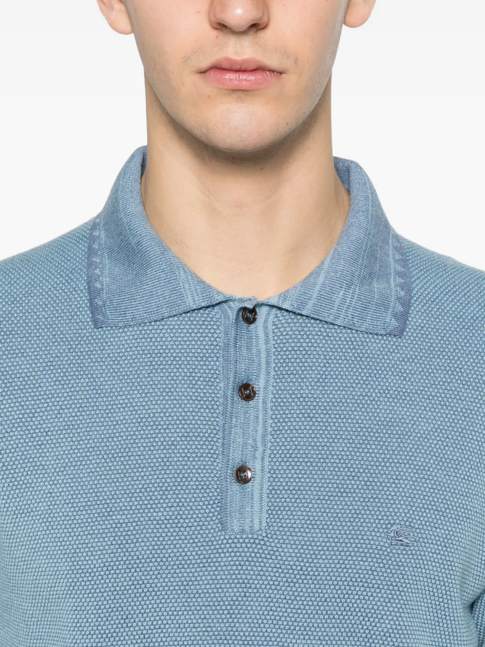 ETRO Poloshirt met textuur Blauw