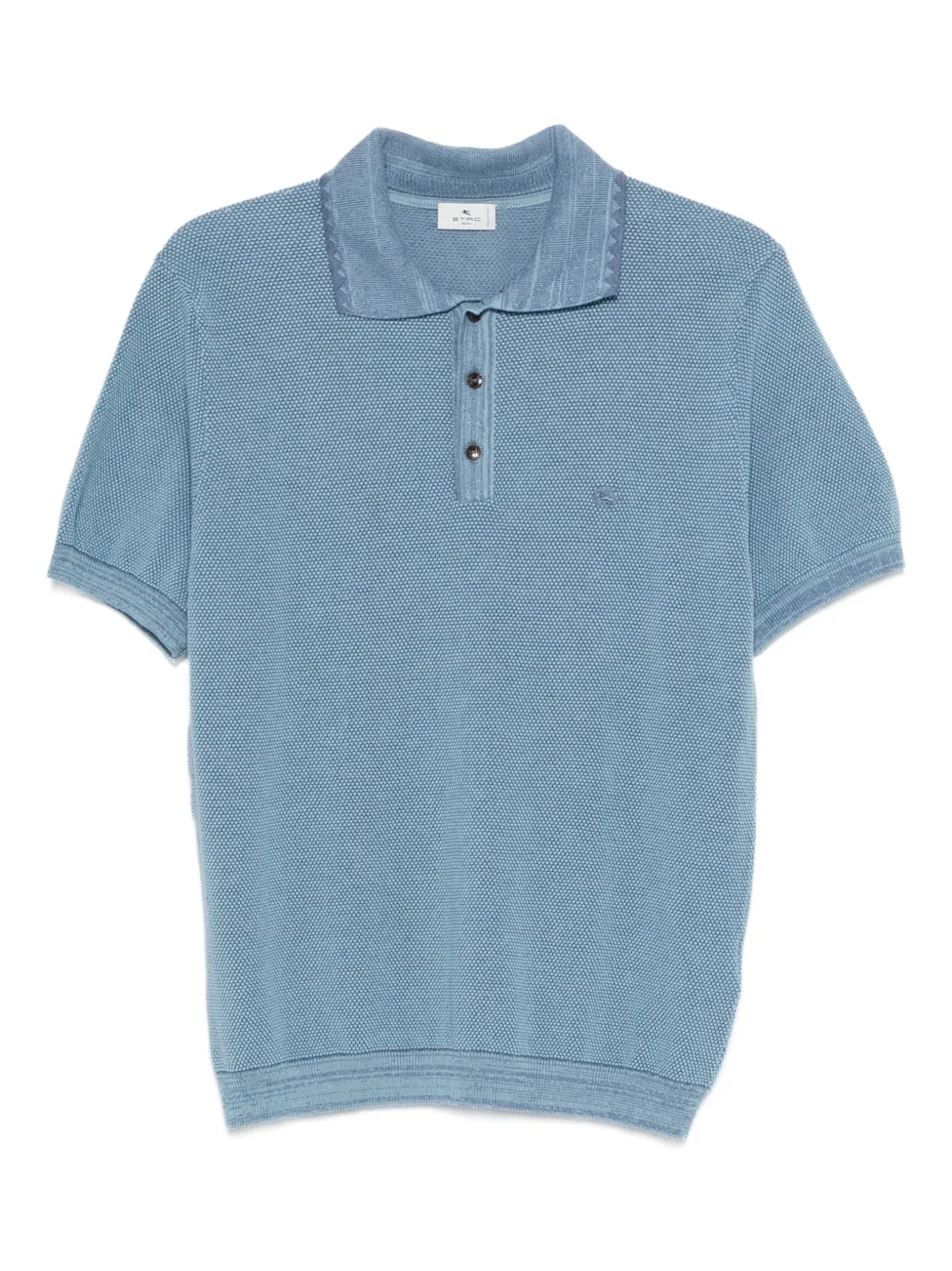 ETRO textured-knit polo shirt - Blau
