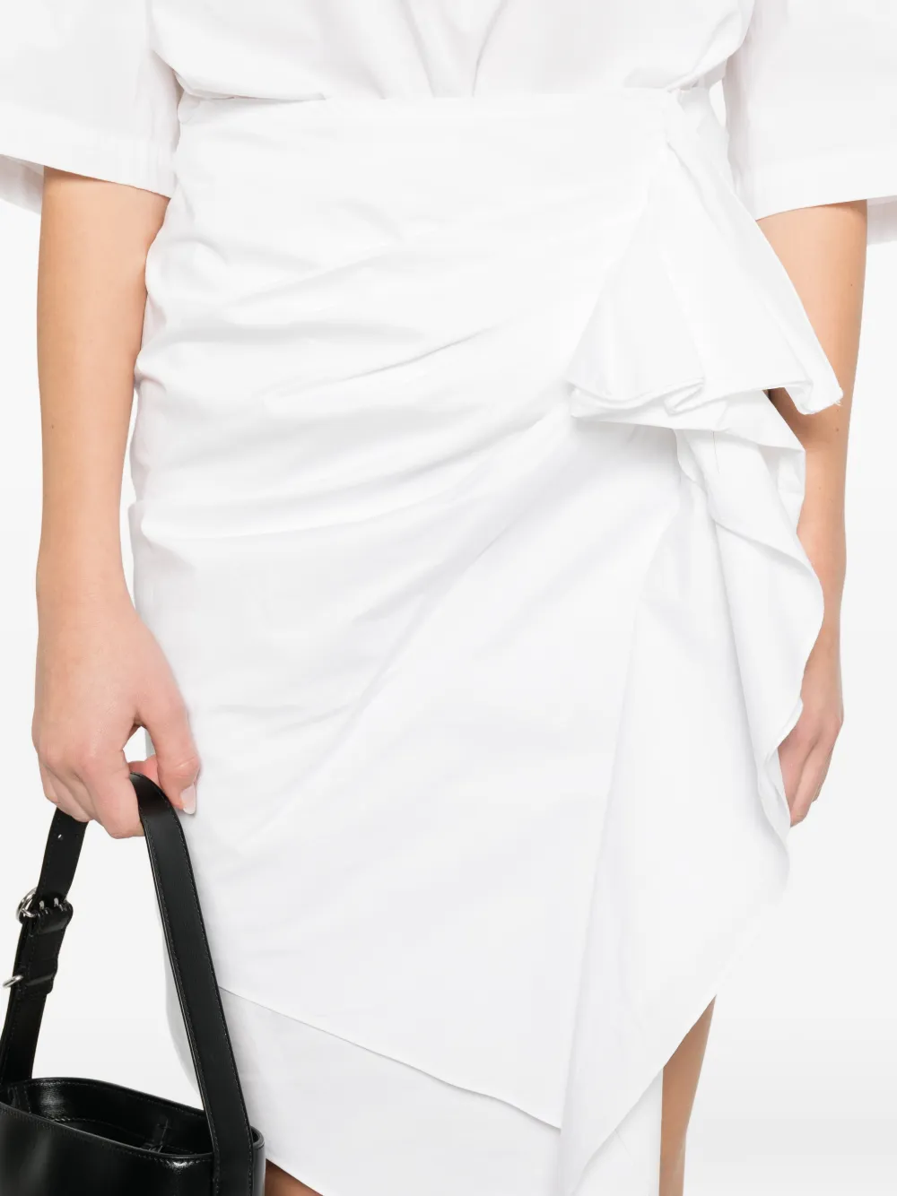 The Garment Cyprus gedrapeerde mini-rok Wit
