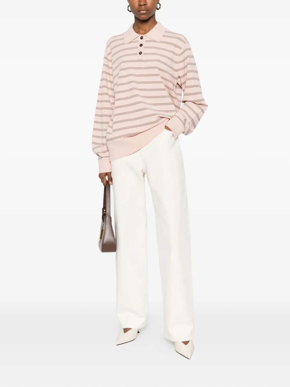 The Garment Madison striped polo top - Roze