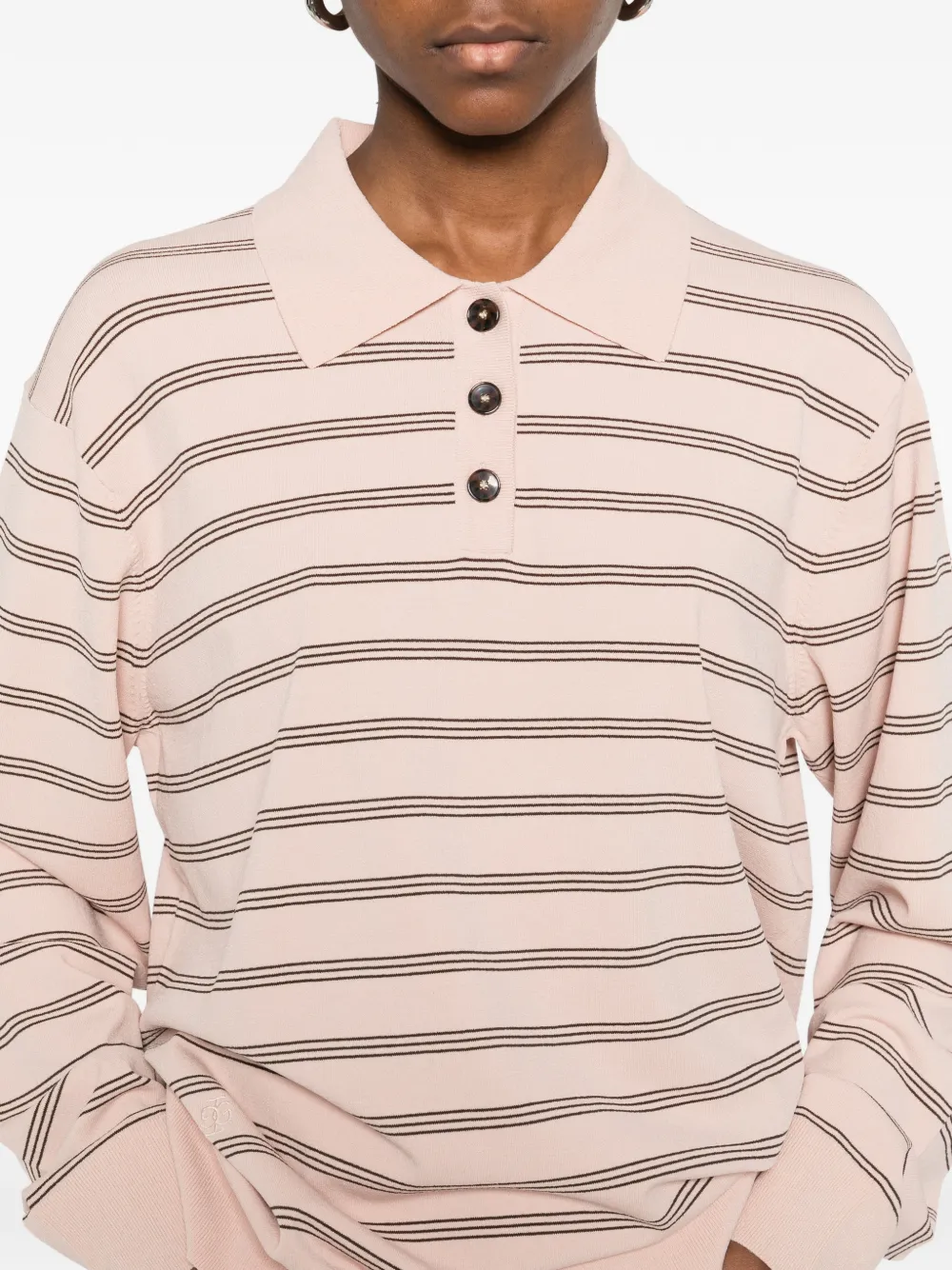 The Garment Madison gestreepte polotop Roze