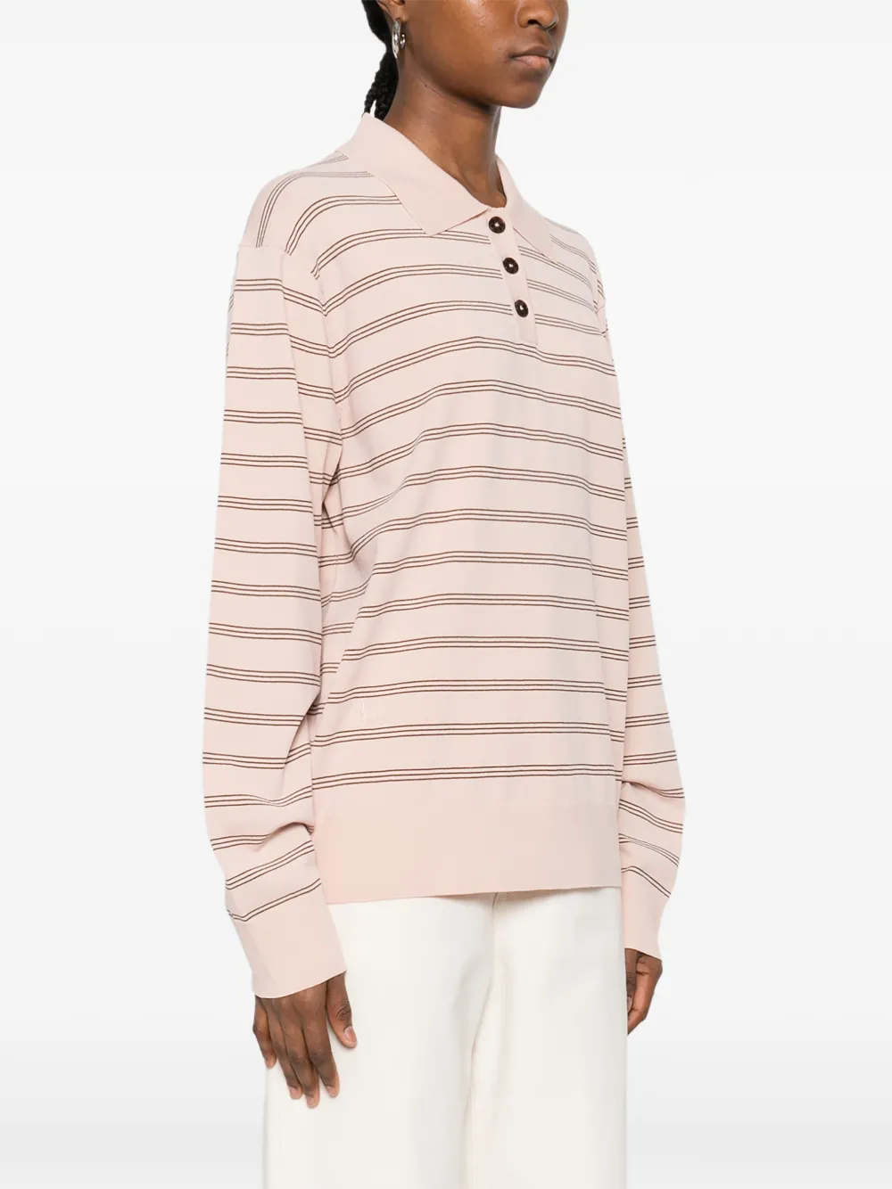 The Garment Madison gestreepte polotop Roze