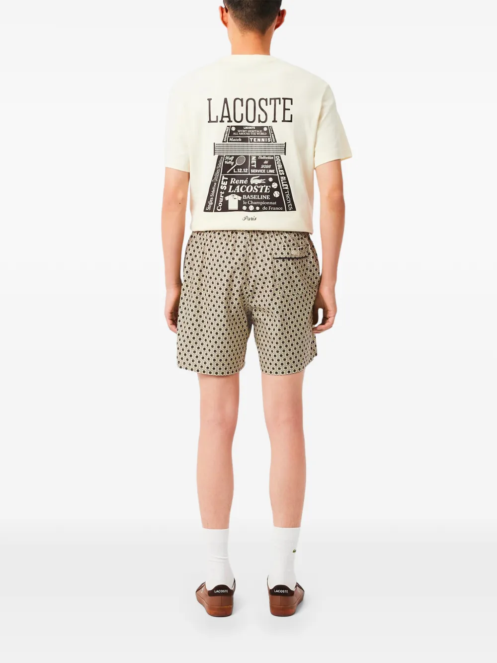 Lacoste Shorts met geometrische print Beige