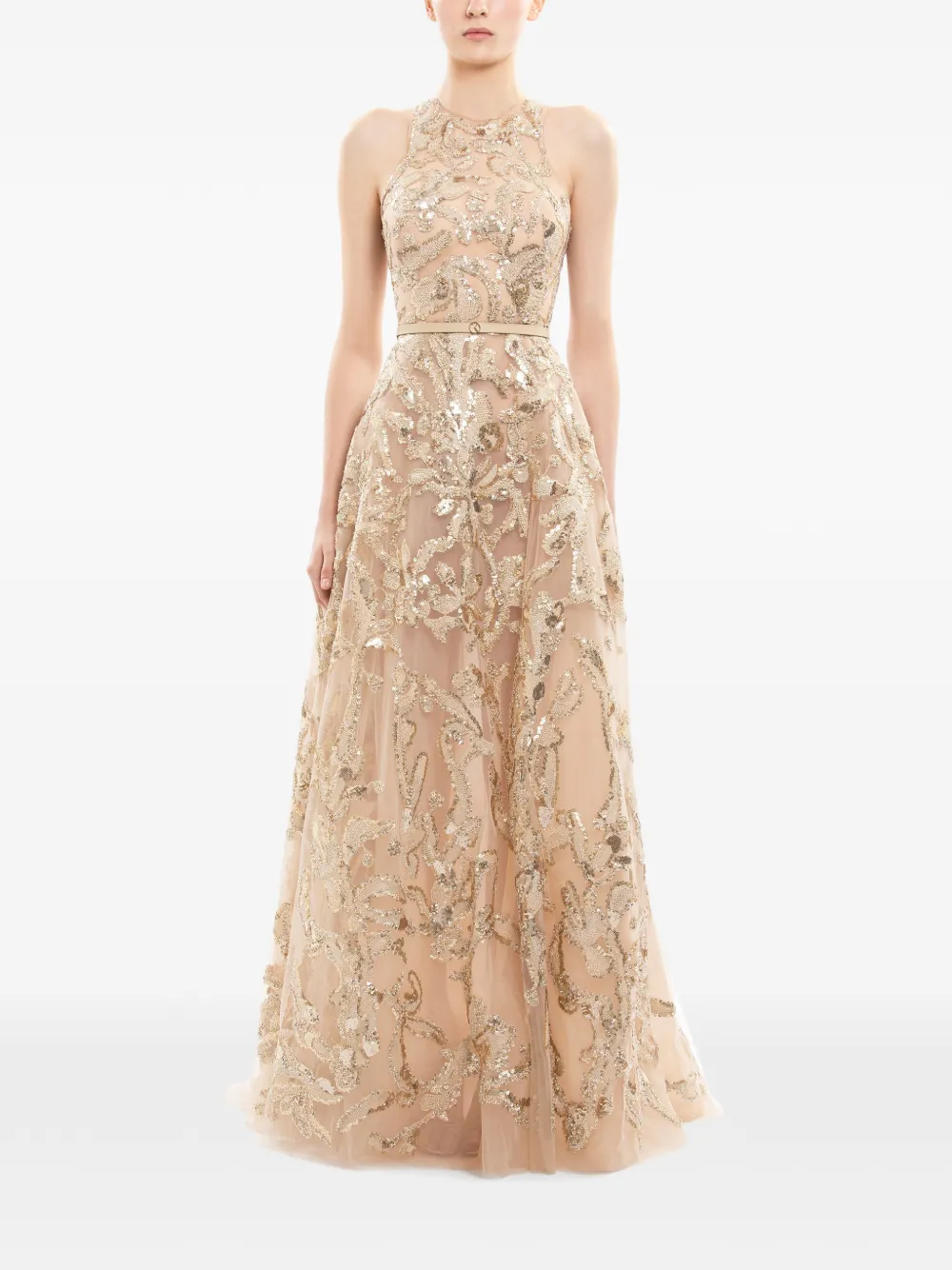 Saiid Kobeisy Tulen maxi-jurk met borduurwerk - Goud