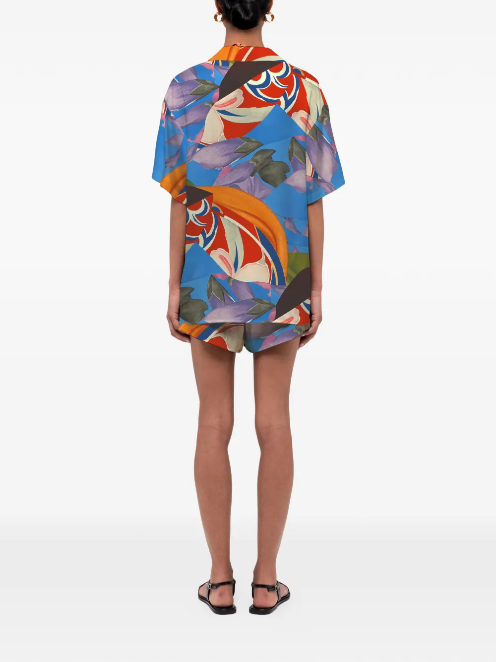  Donde Esteban Palenque Flores Shorts - Blue 