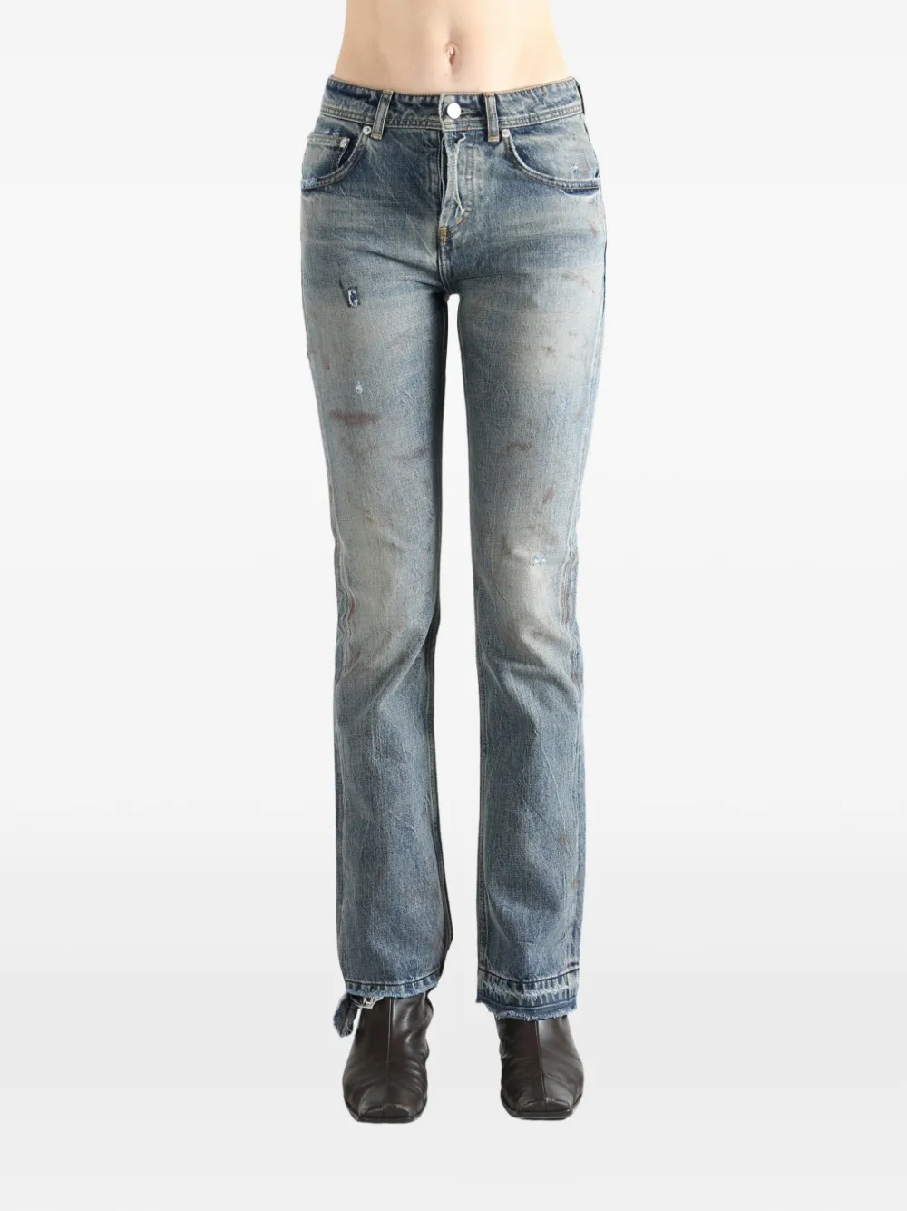  Enfants Riches Déprimés Logo-patch Distressed Denim Jeans - Blue 