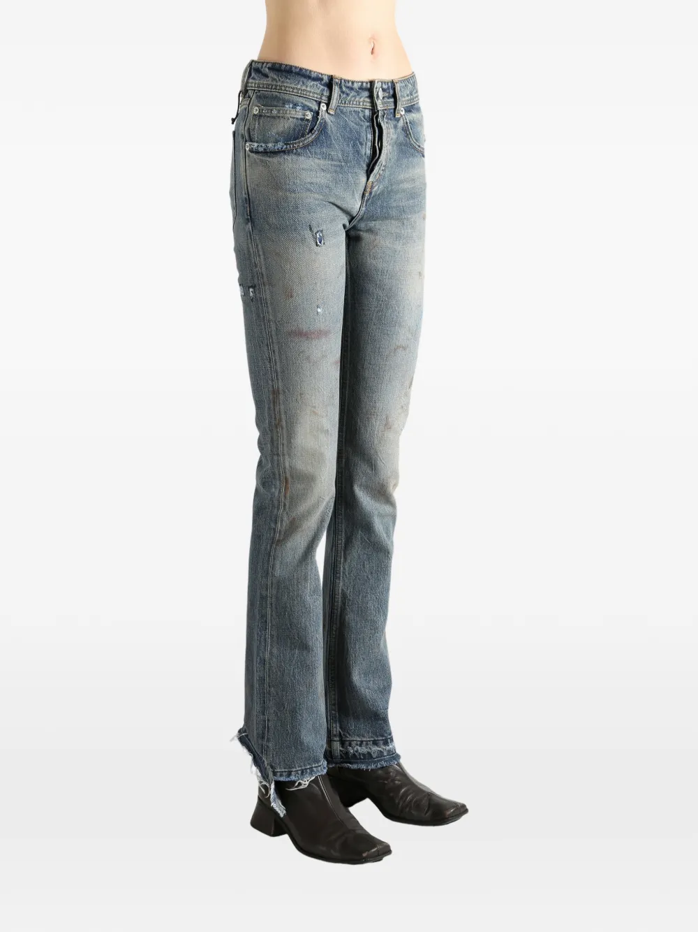  Enfants Riches Déprimés Logo-patch Distressed Denim Jeans - Blue 