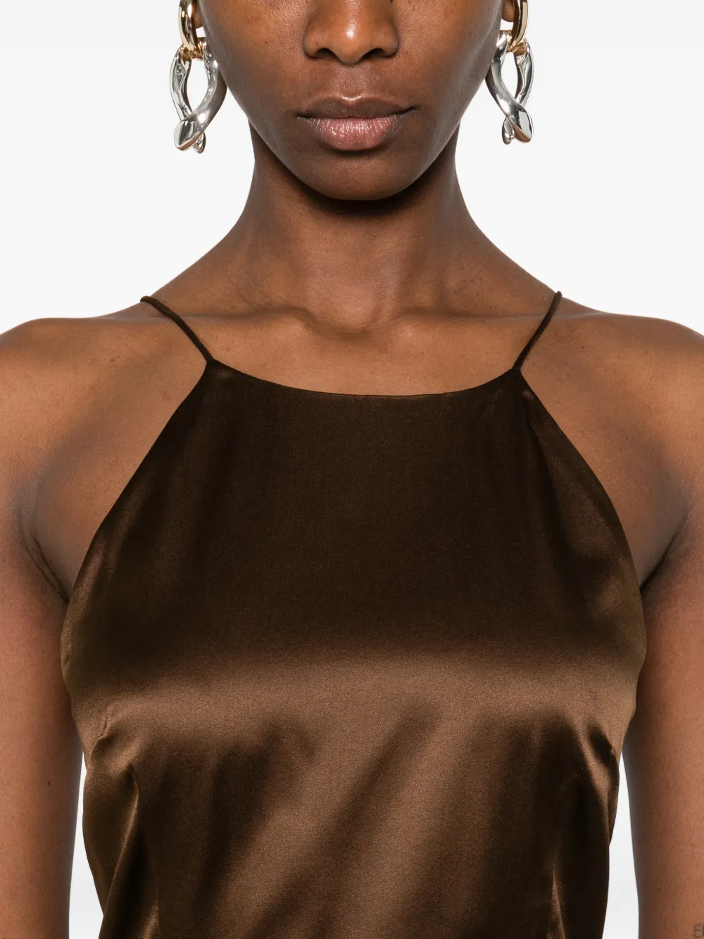 The Garment Cata maxi-jurk met strikdetail Bruin