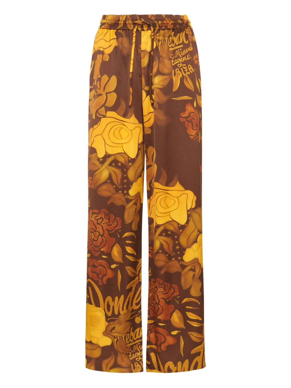 Donde Esteban Veranera drawstring floral trousers | Brown | Image 1