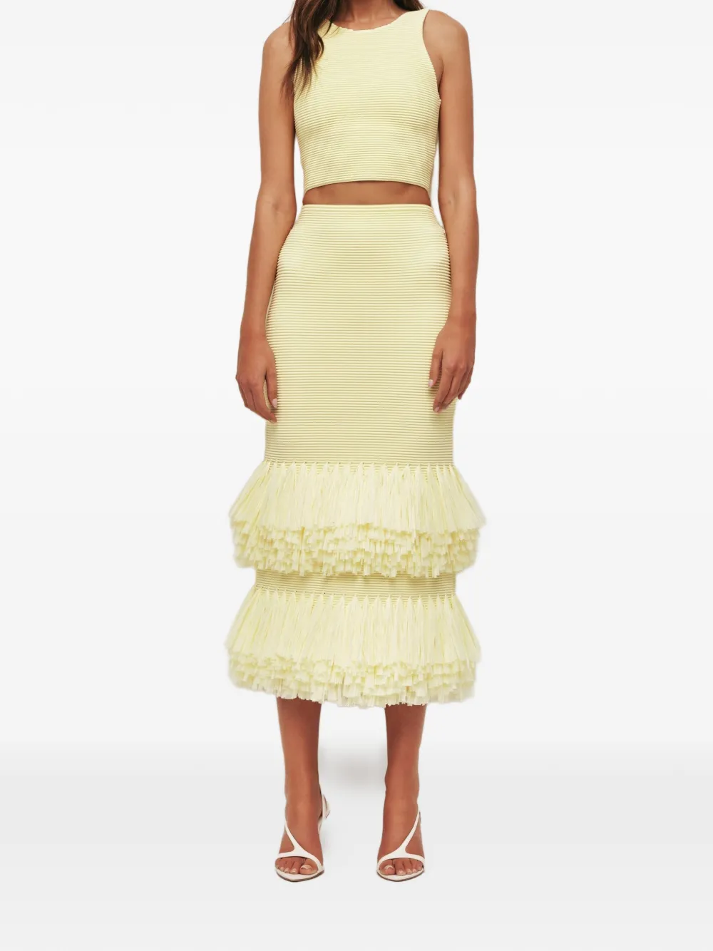 Aje Agave raffia midi skirt | Fitted Skirts | Image 2