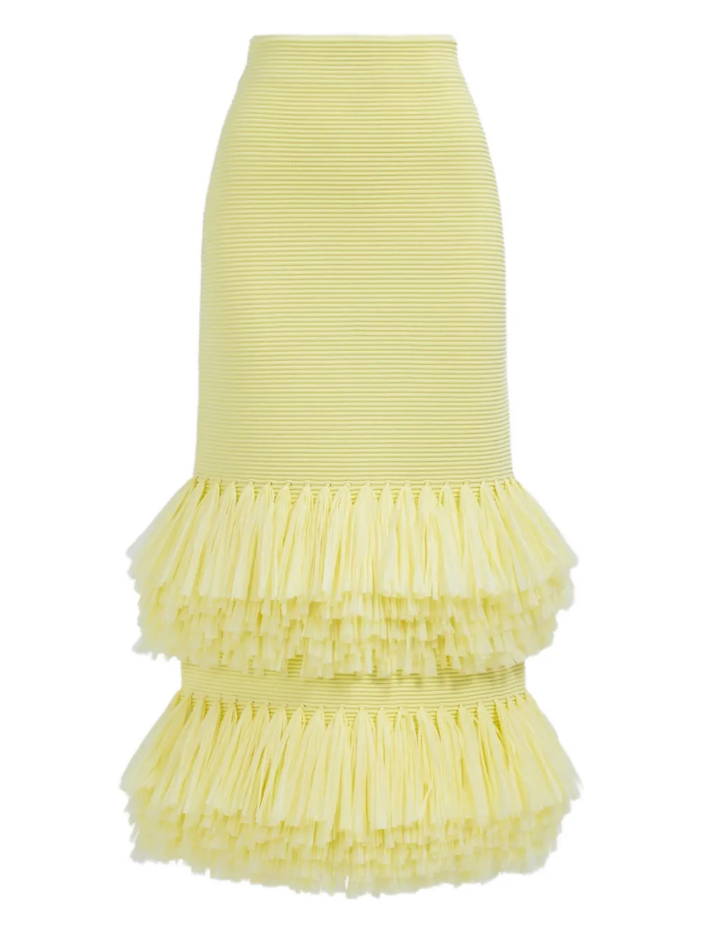 Aje Agave raffia midi skirt | Yellow | Image 1