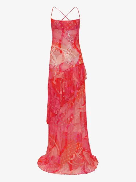 Donde Esteban Toronja layered lace maxi dress