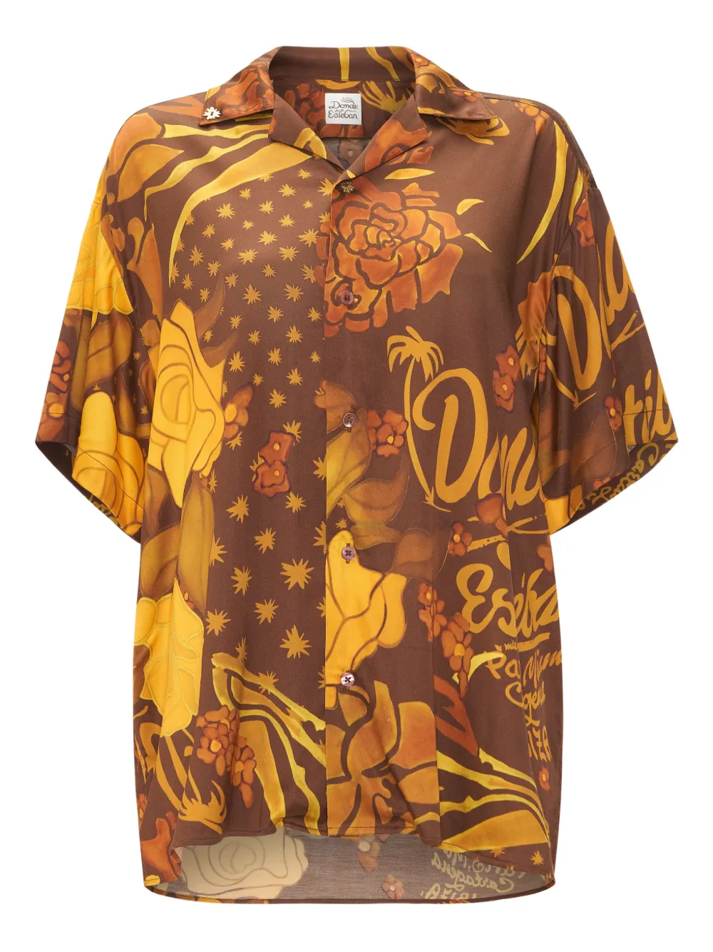 Donde Esteban Veranera floral short-sleeve shirt | Brown | Image 1