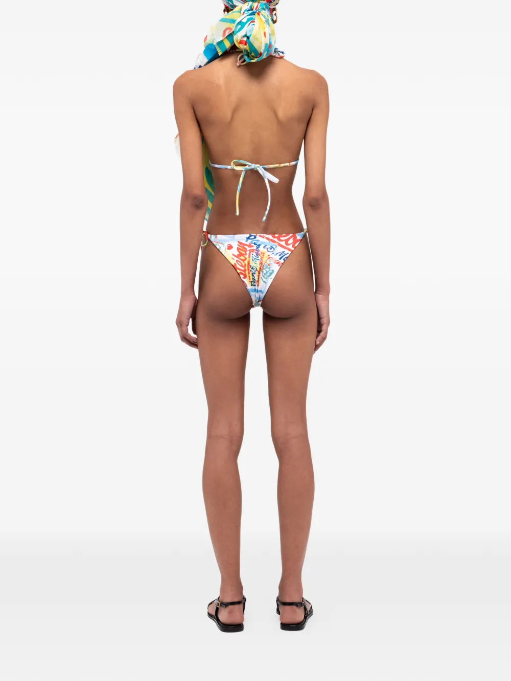 Donde Esteban Bazurto gestrikte bikinislip met print Geel