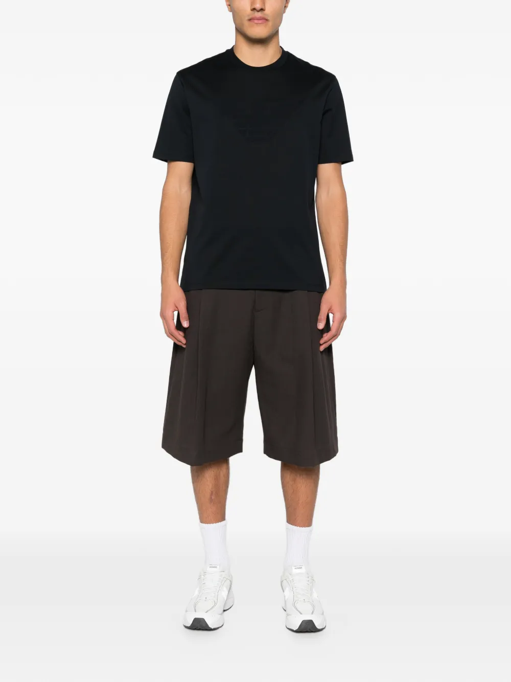 Emporio Armani tonal-logo T-shirt - Zwart