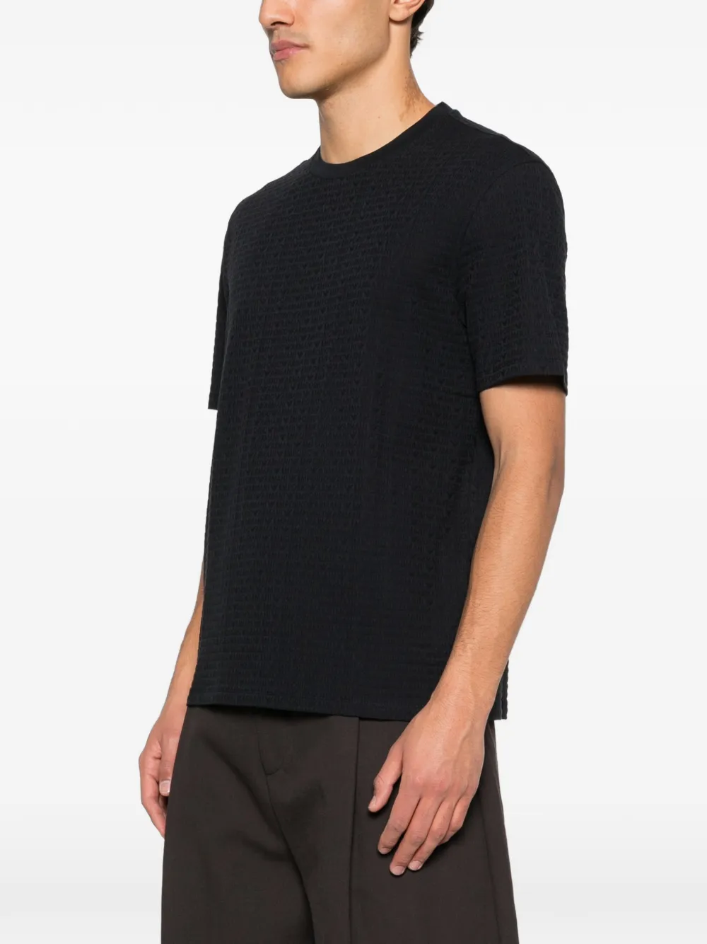 Emporio Armani Getextureerd T-shirt Zwart