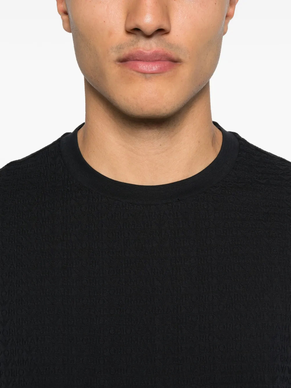 Emporio Armani Getextureerd T-shirt Zwart