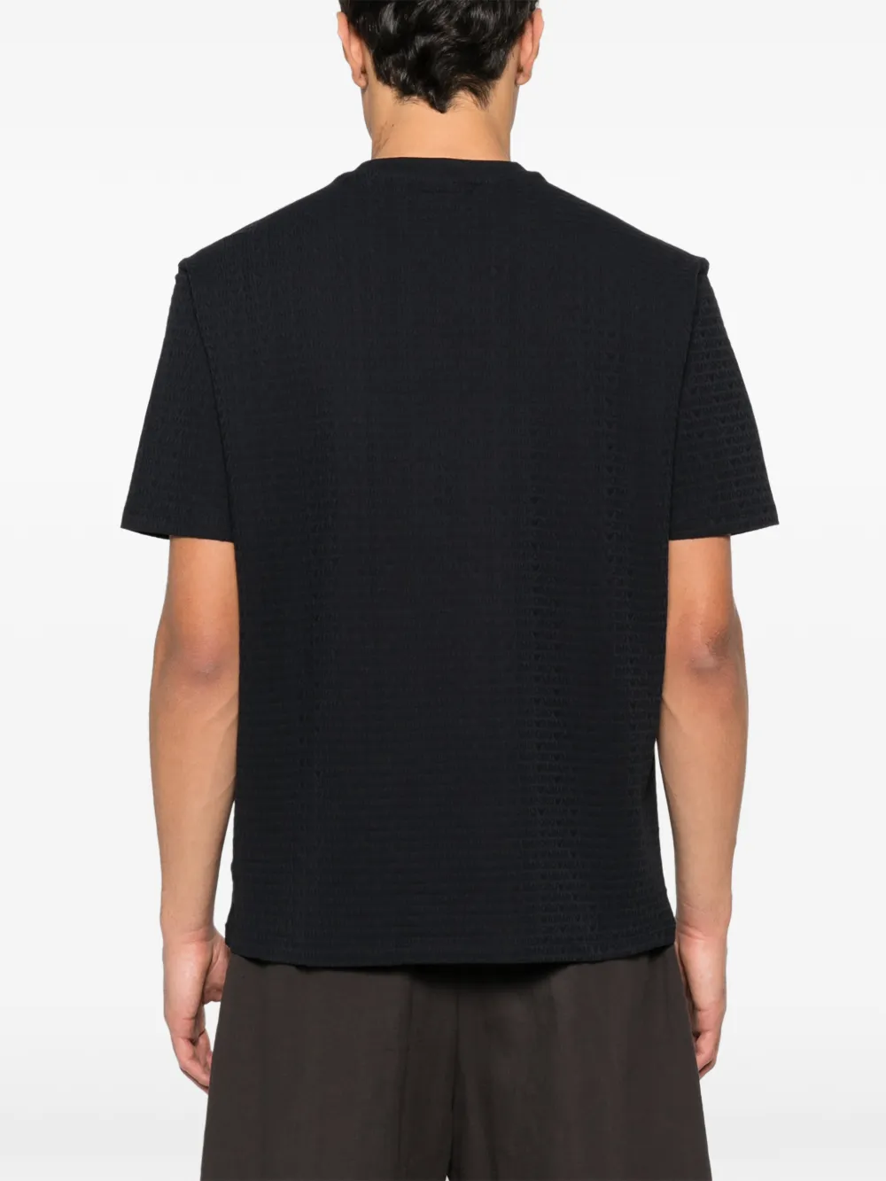 Emporio Armani Getextureerd T-shirt Zwart