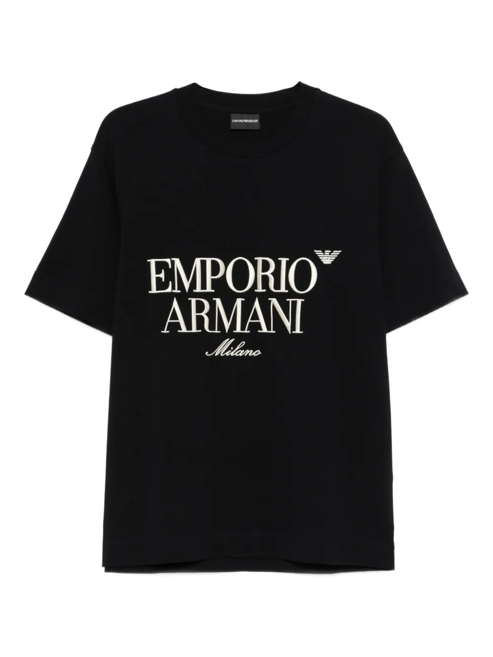 Emporio Armani playera con logo bordado | negro | Image 1