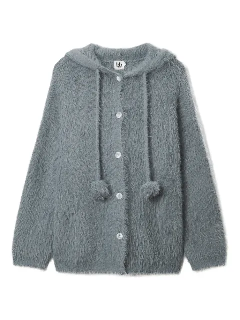 b+ab hooded pom-pom cardigan