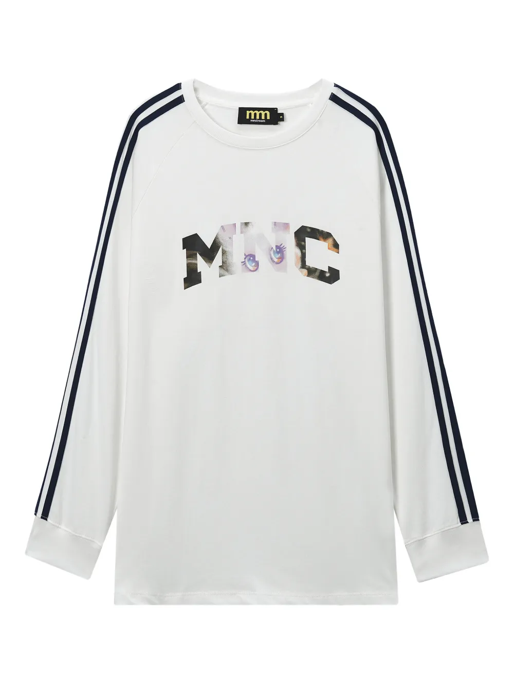 Mini Cream Long-sleeve Stripe T-shirt In White