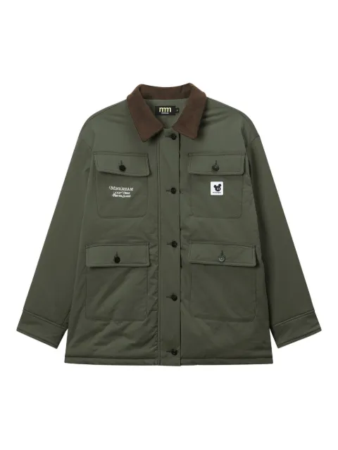 Mini Cream chamarra con bolsillo con botones