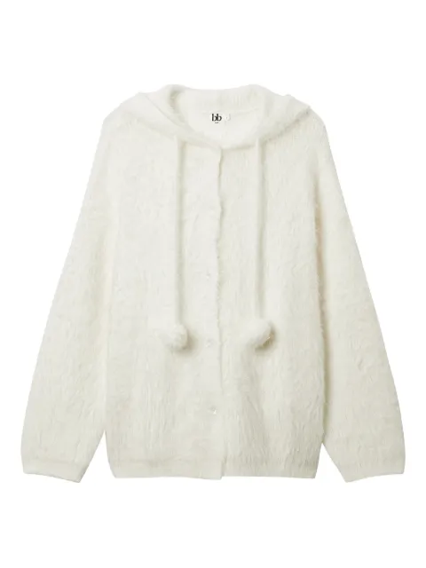 b+ab hooded pom-pom cardigan