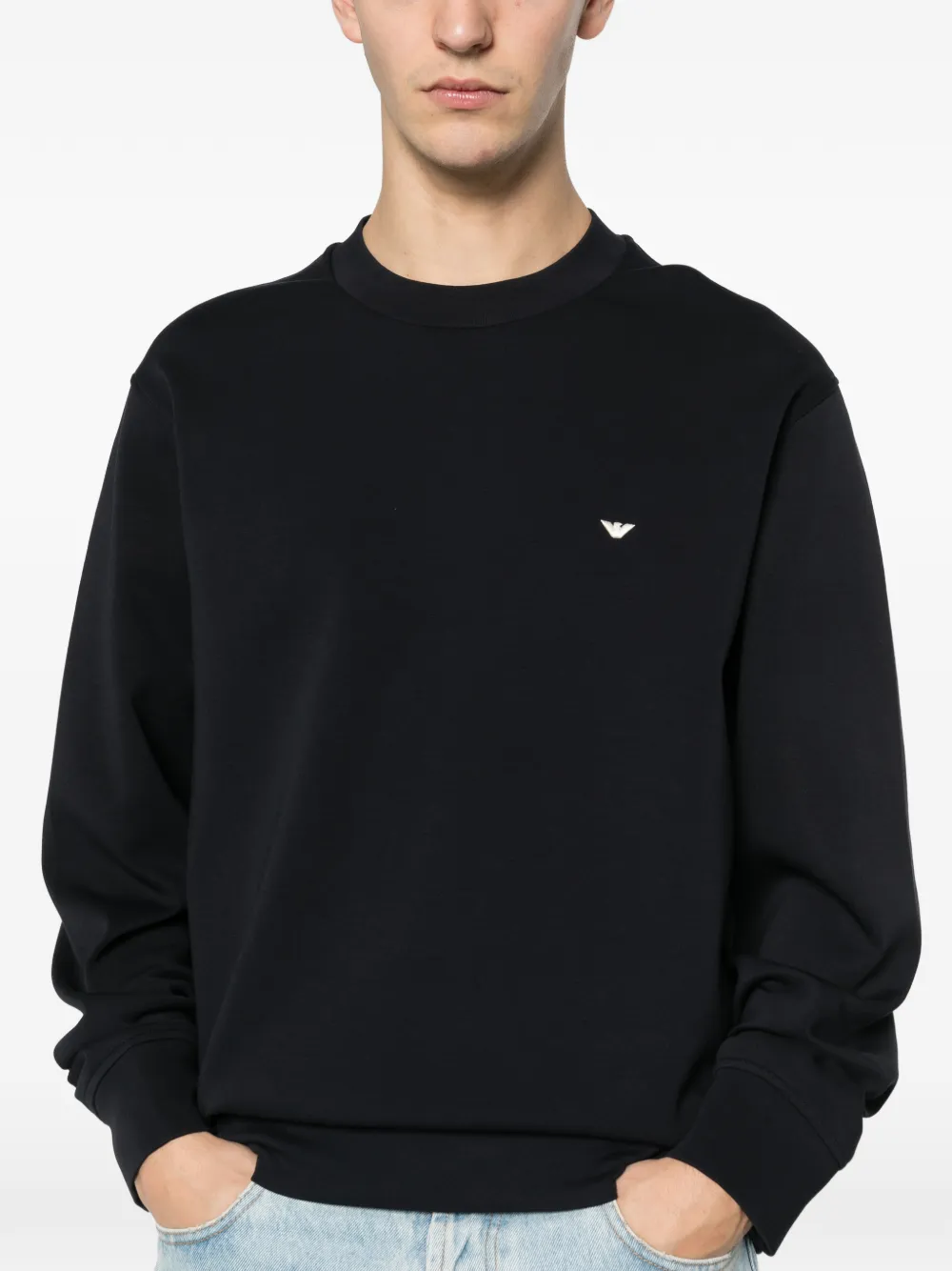Emporio Armani Sweater met geborduurd logo Zwart