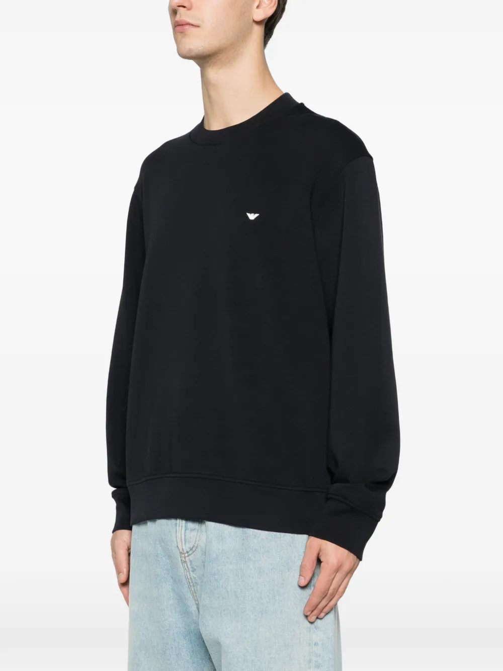 Emporio Armani Sweater met geborduurd logo Zwart